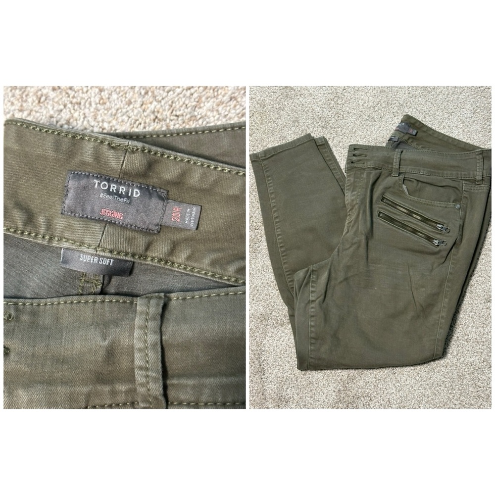 Torrid Dark Olive Zippered Jeans